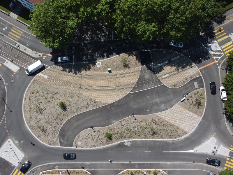 Orthofoto des Platzes kurz nach Fertigstellung - heute vollkommen grün